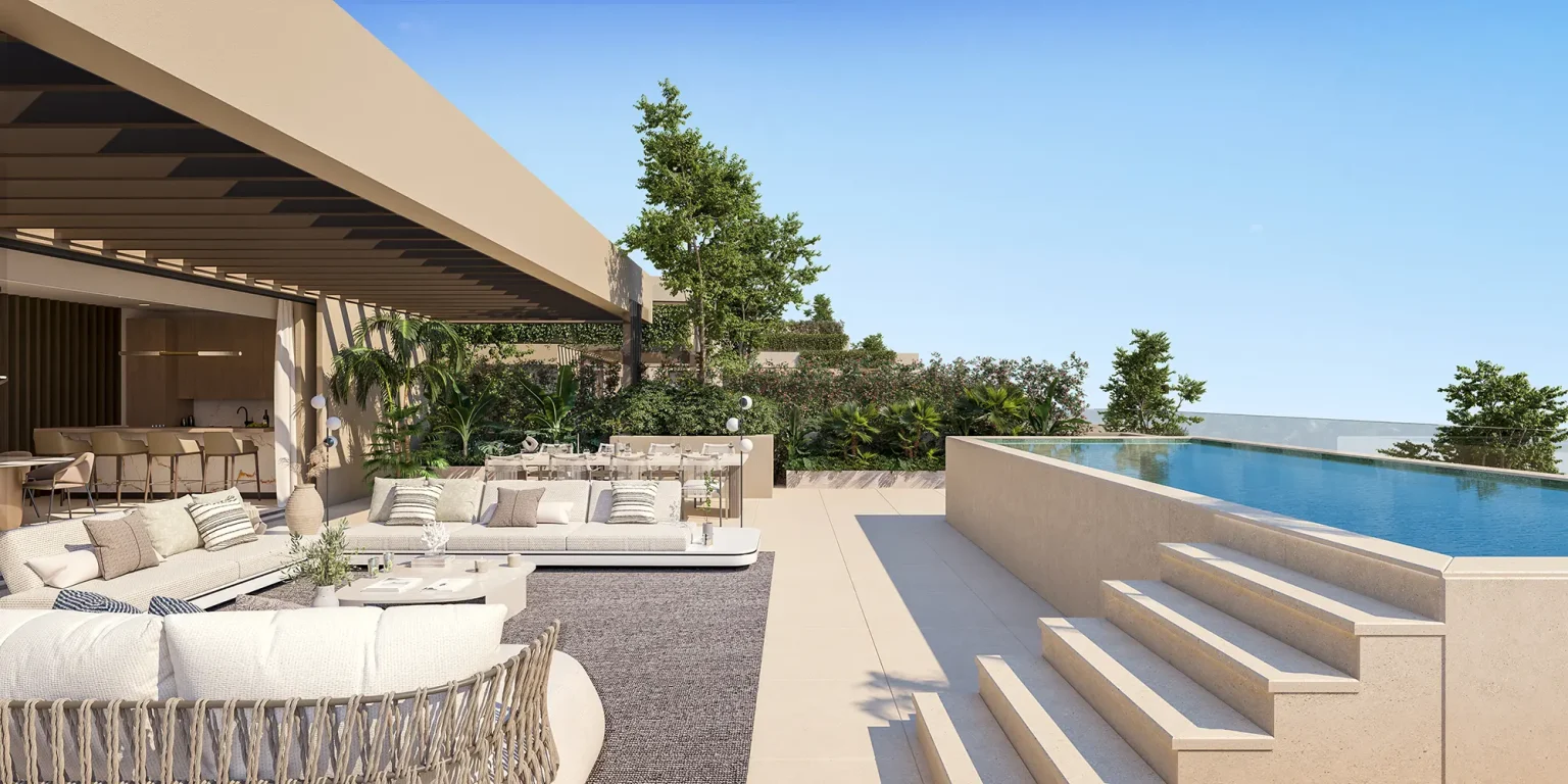 Terrace side view with swimming pool option